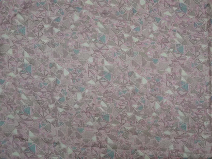 100% silk twill printed fabric-geometric pastels 44&quot;single length 3 yds