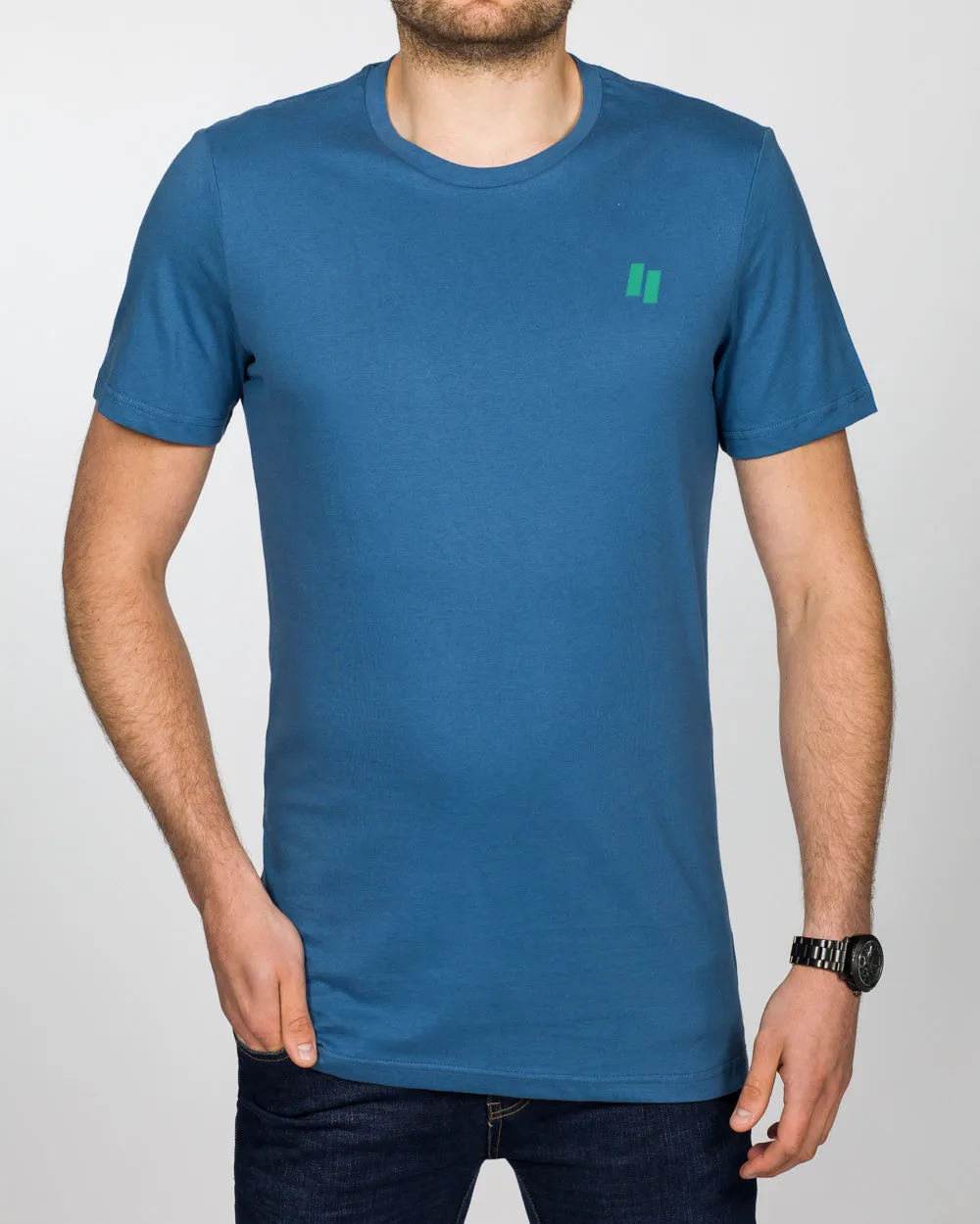 2t Printed Tall T-Shirt (denim block teal)