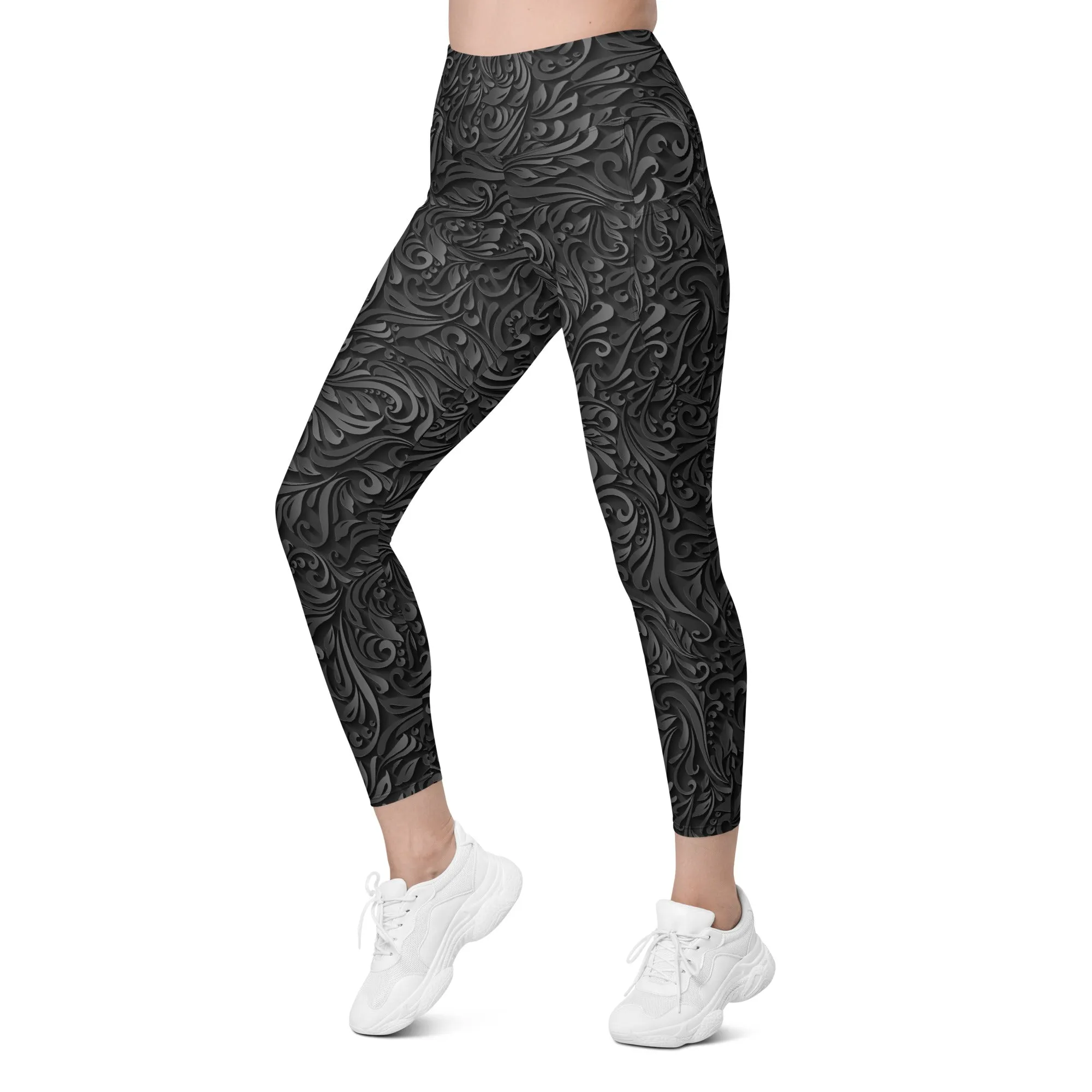 3D Art Deco Leggings With Pockets