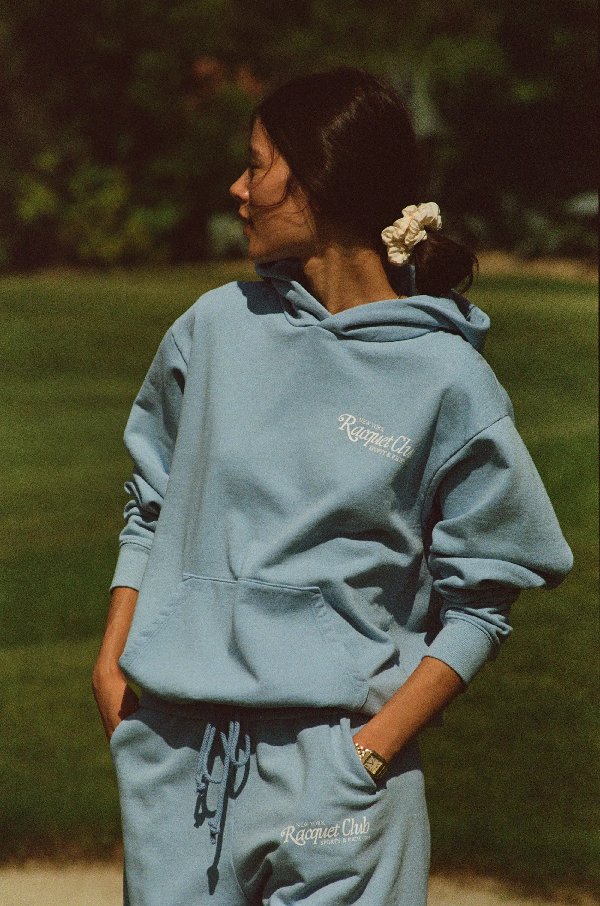 94 Racquet Club Hoodie - Sky Blue/White