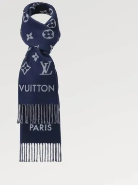 All About Monogram Wool Scarf Navy