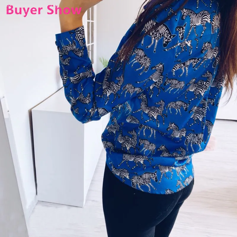 Animal Zebra Print Women Blouses