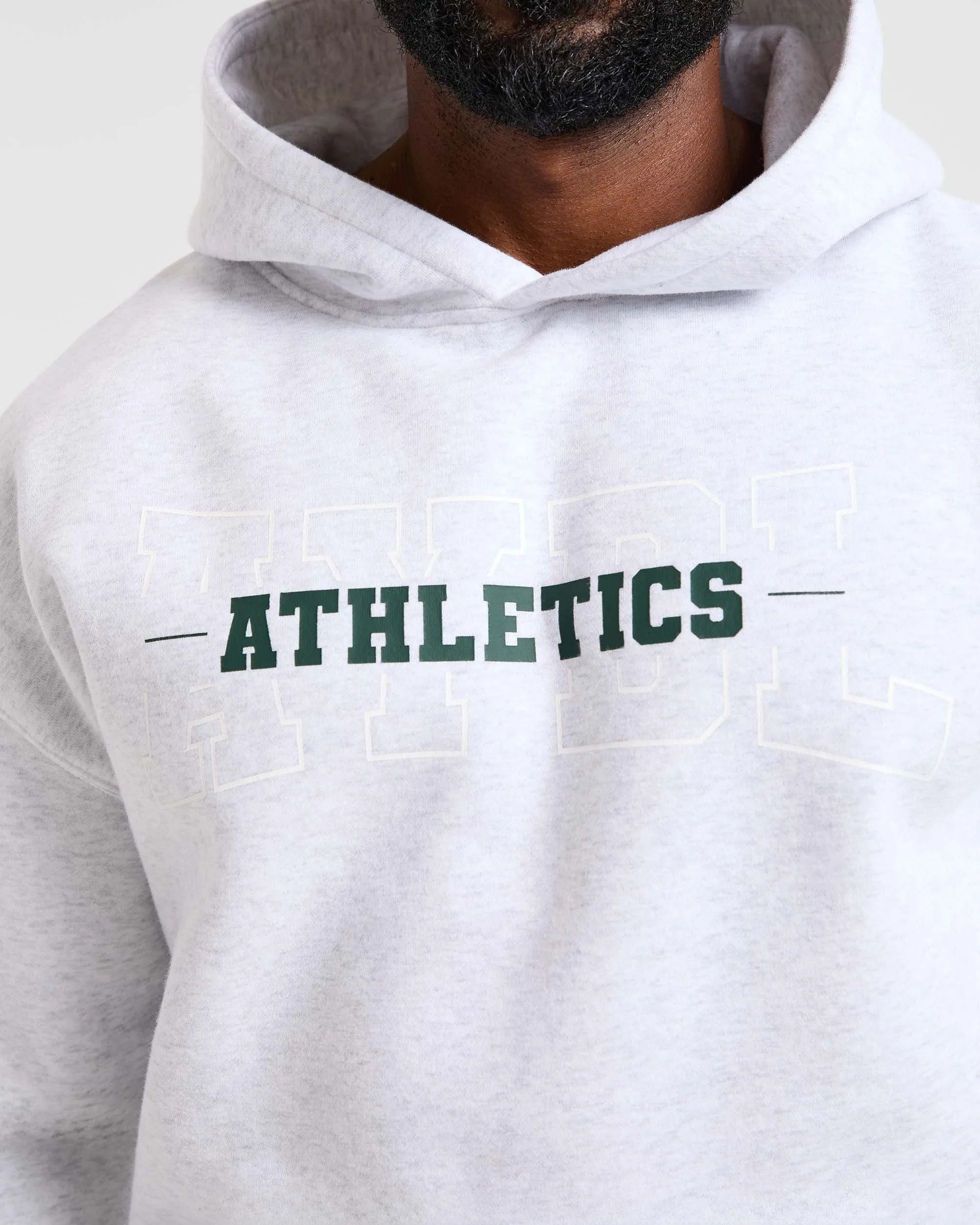 Athletics Oversized Hoodie - Grey Marl