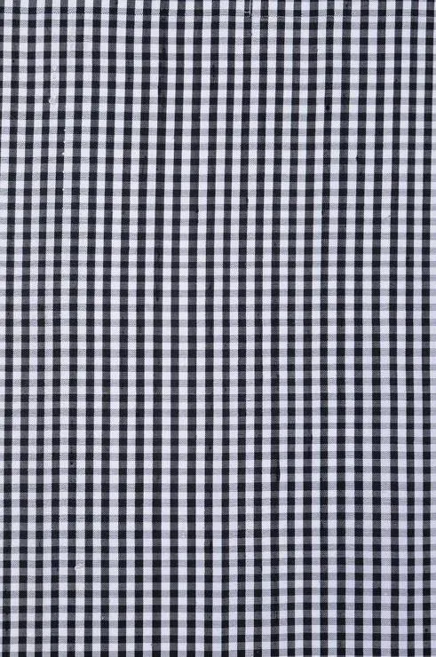 Black White Gingham Silk Shantung 165 Fabric