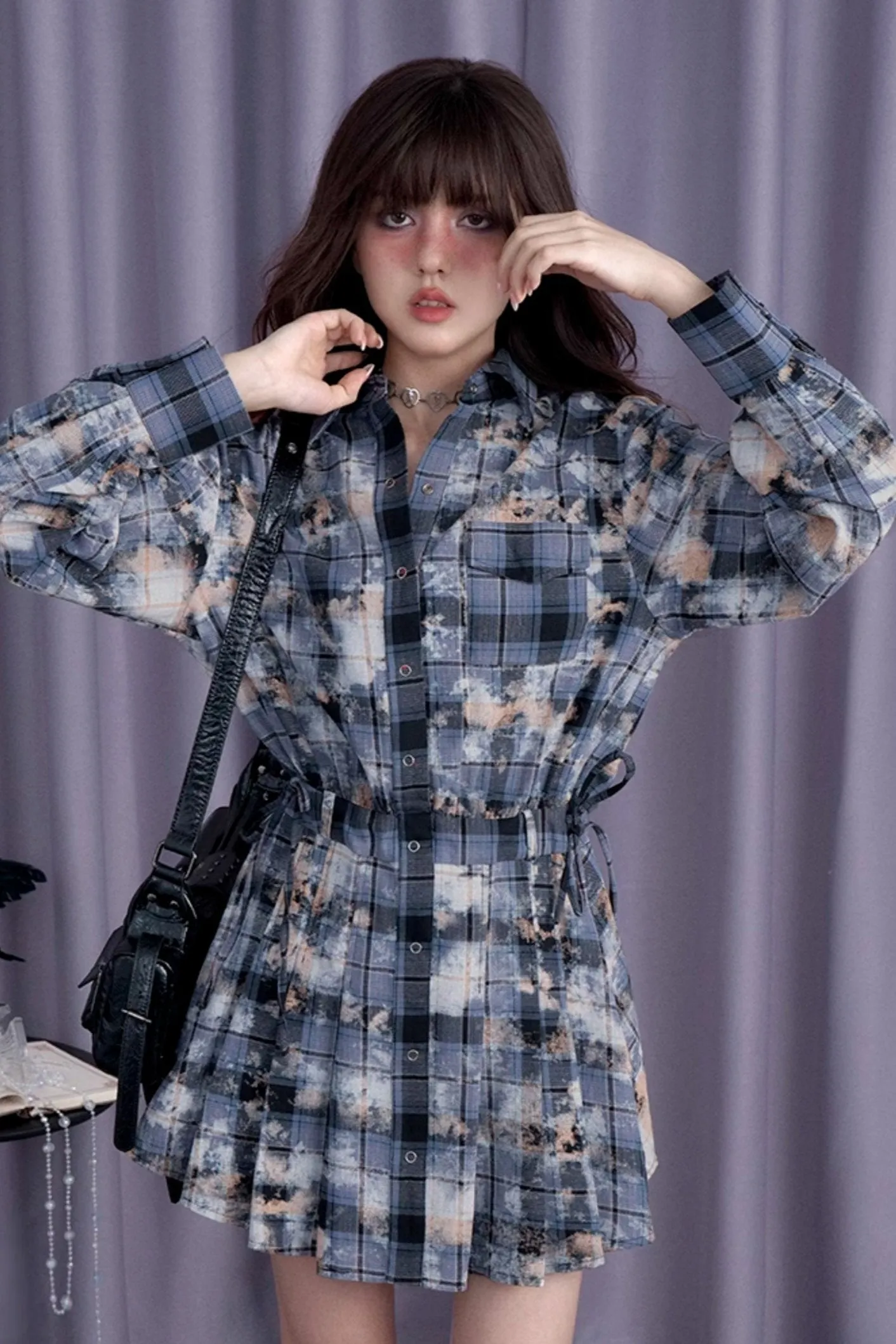 Burnt Print Street Shirt Dress Set