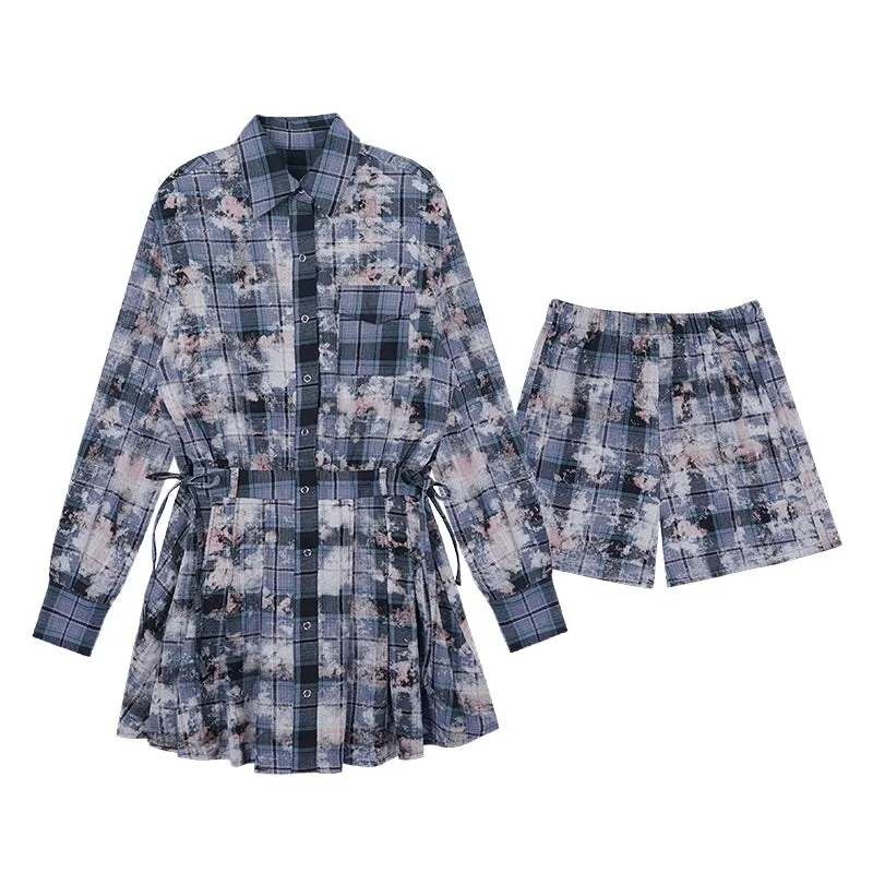 Burnt Print Street Shirt Dress Set