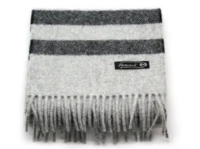 Cosy Blanket Scarf - Silver with Black Stripe