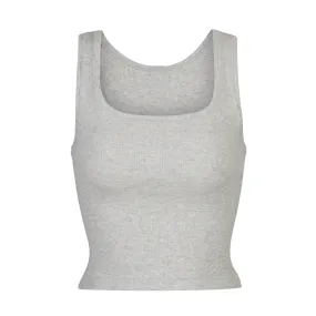 COTTON RIB TANK | LIGHT HEATHER GREY