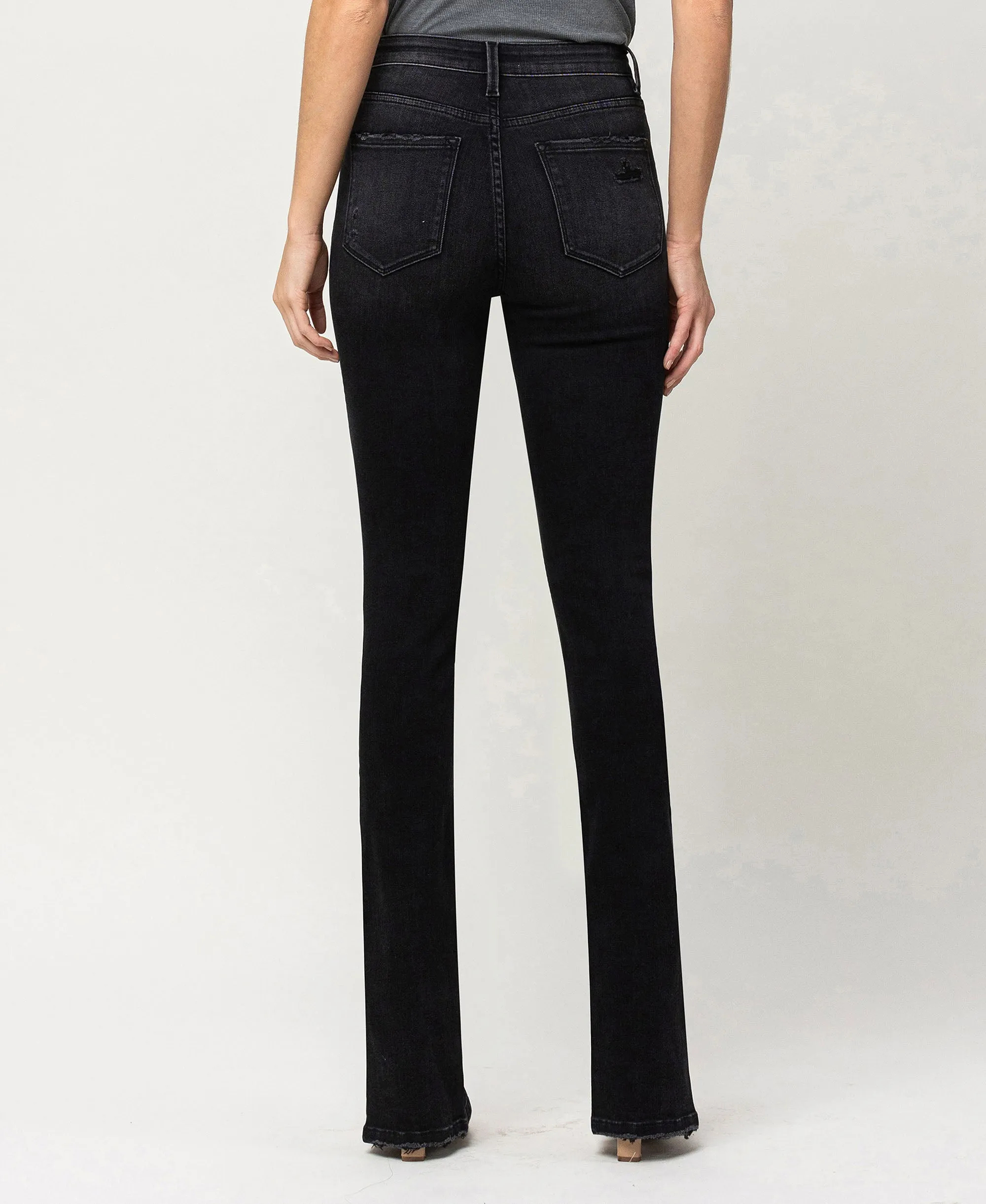 Crocus - High Rise Slit Hem Slim Bootcut Jeans