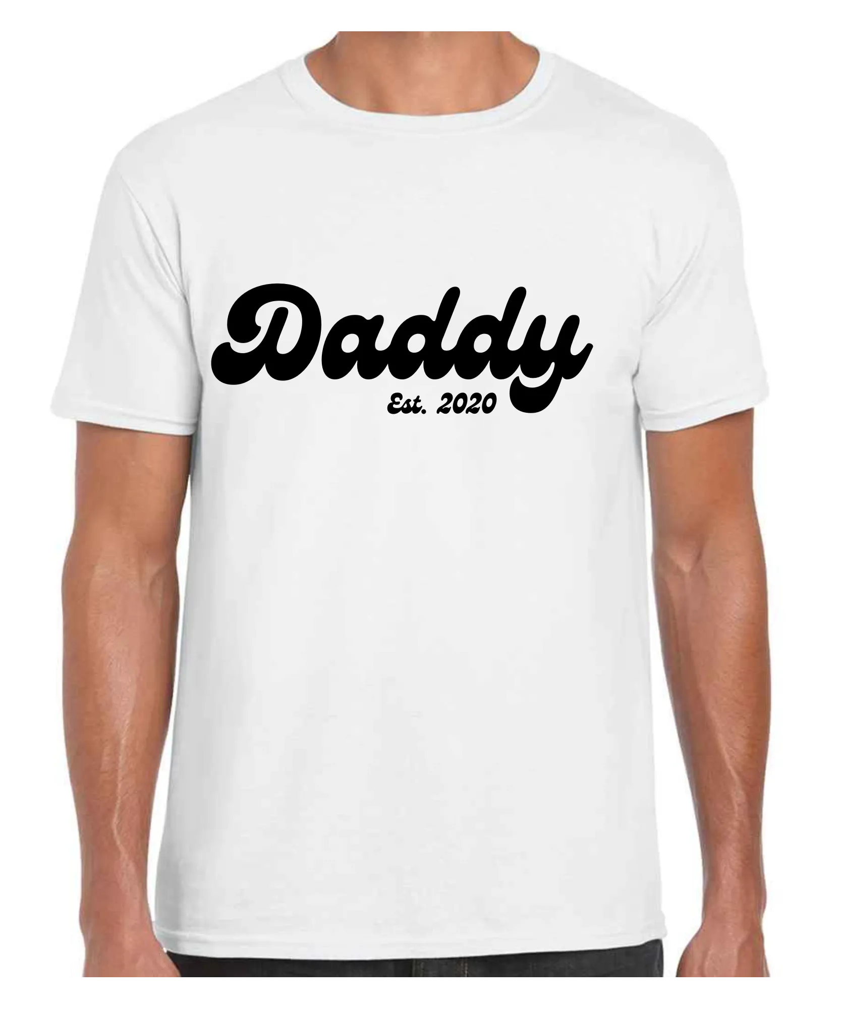 Daddy Established Year -  T Shirt (White/Black/Grey)