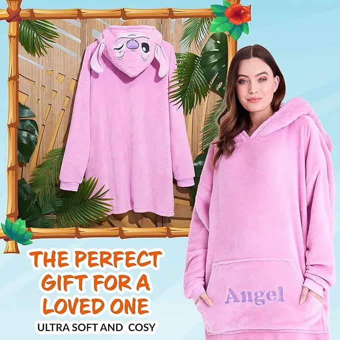 Disney oversized blanket hoodie for Women and Girls | One size fits all sherpa fleece lined hoodie for lounging and relaxation by London collection