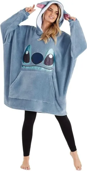 Disney oversized blanket hoodie for Women and Girls | One size fits all sherpa fleece lined hoodie for lounging and relaxation by London collection