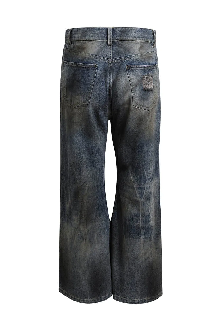 Distressed Rusty Flare Jeans