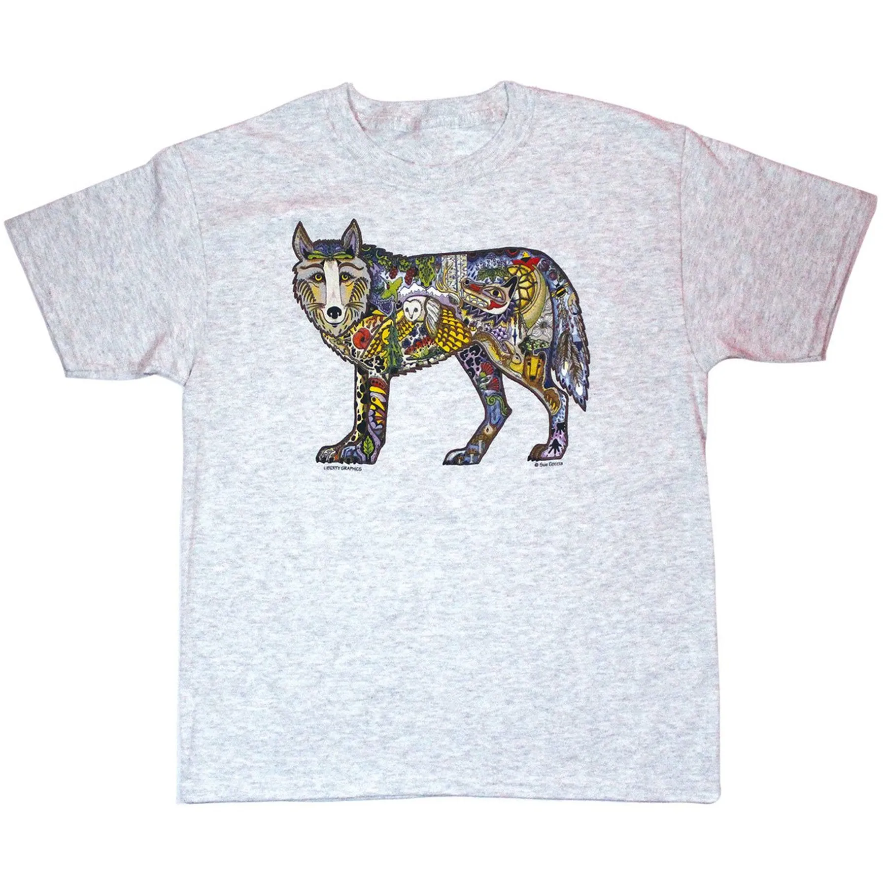 Earth Art Wolf Youth Ash T-shirt