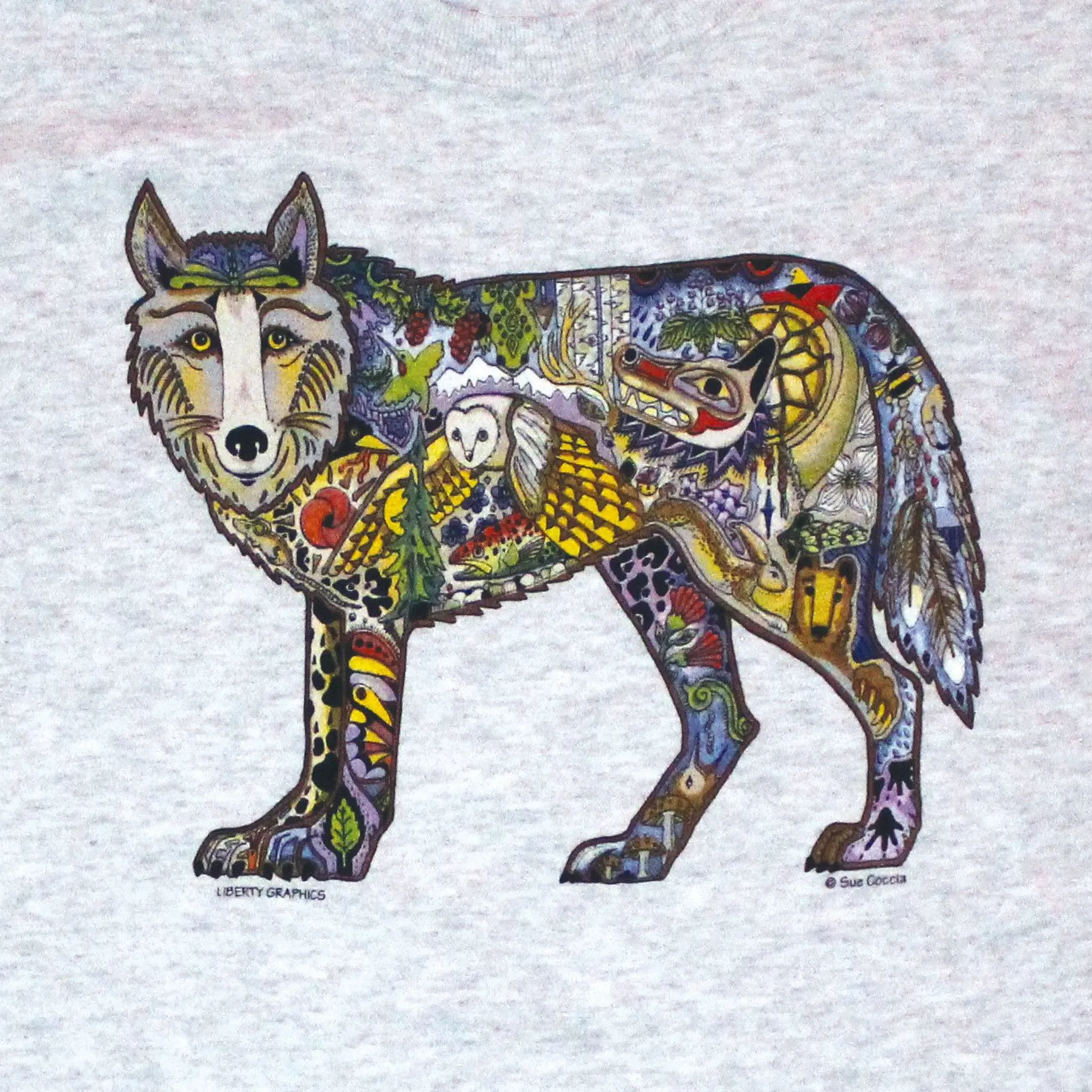 Earth Art Wolf Youth Ash T-shirt