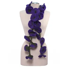 Felted flower scarves- Purple/ Olive