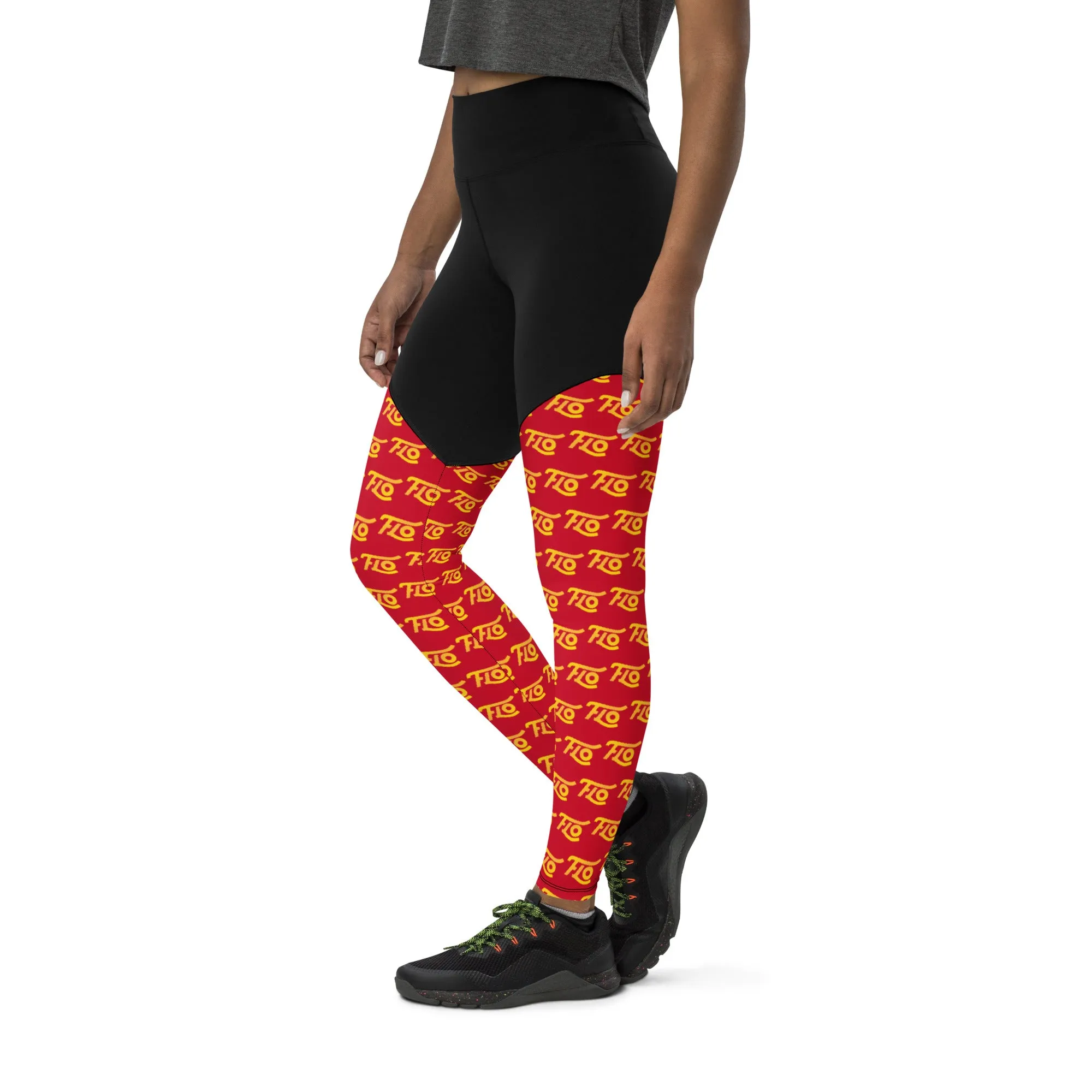 FLO Sports Leggings (Black, Red & Gold Edition)