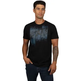 FXR  Mens Black Dark Steel Broadcast Premium T-Shirt Tee Short Sleeve Jersey