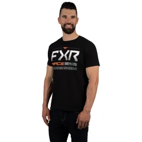 FXR  Mens Black Orange Race Division Premium T-Shirt Tee Short Sleeve Cotton