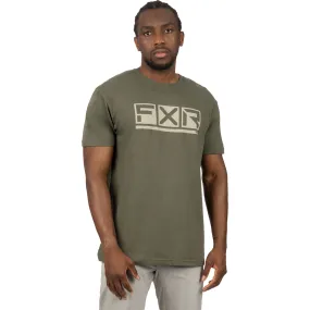 FXR  Mens Podium Premium T-Shirt Army Stone Cotton Blend Screen Print