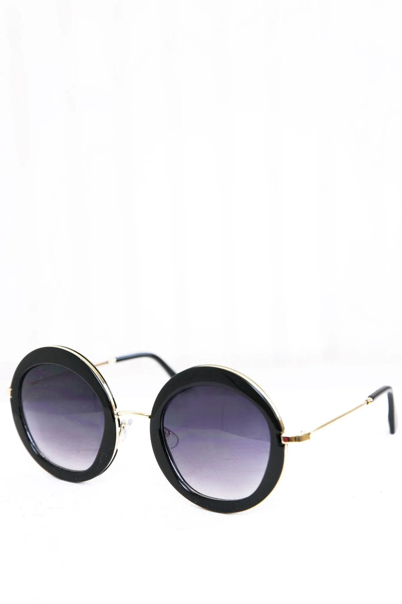 Gia Circle Shades - Black/Silver