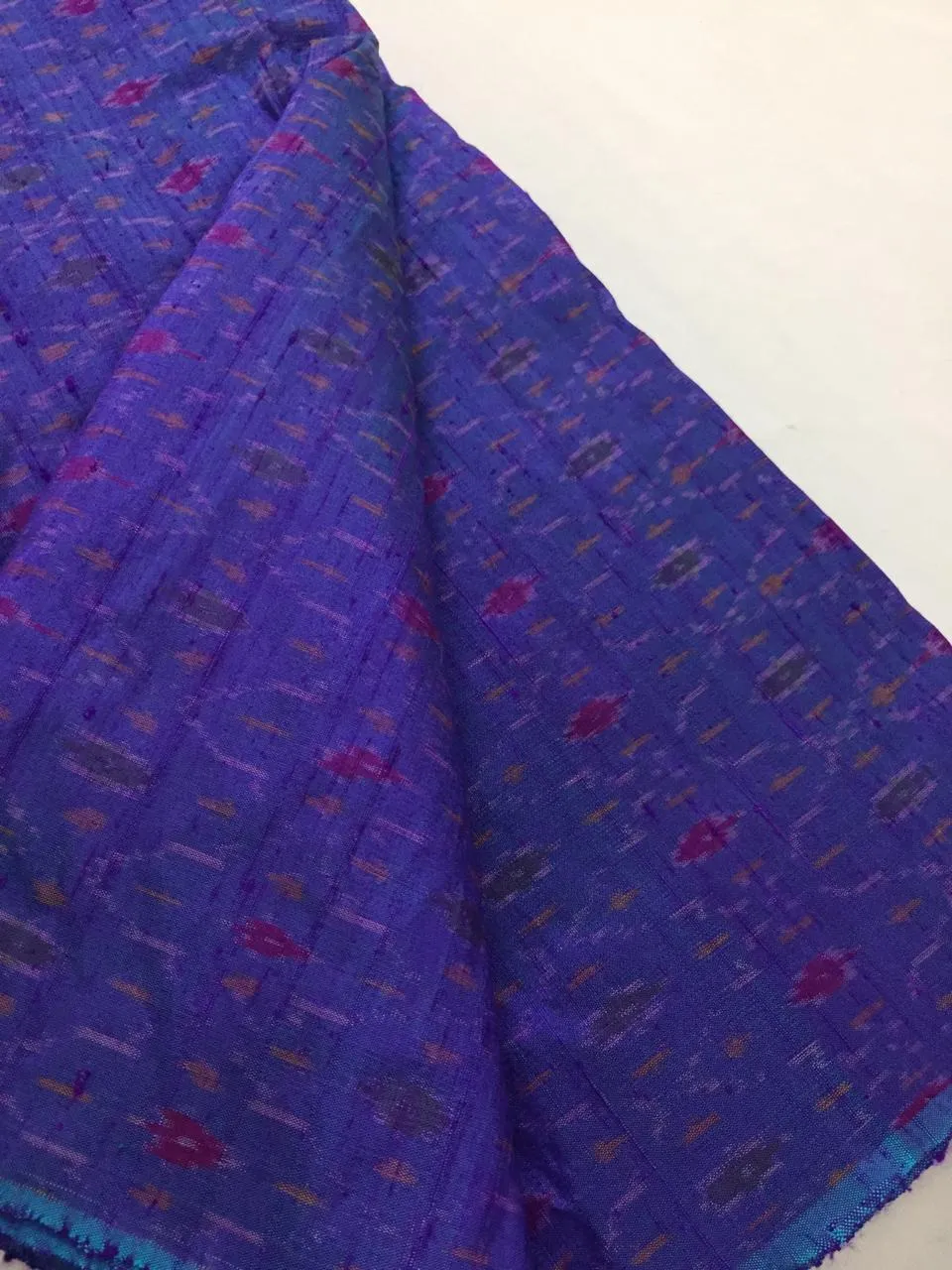 Handloom Ikat pure dupion raw silk fabric