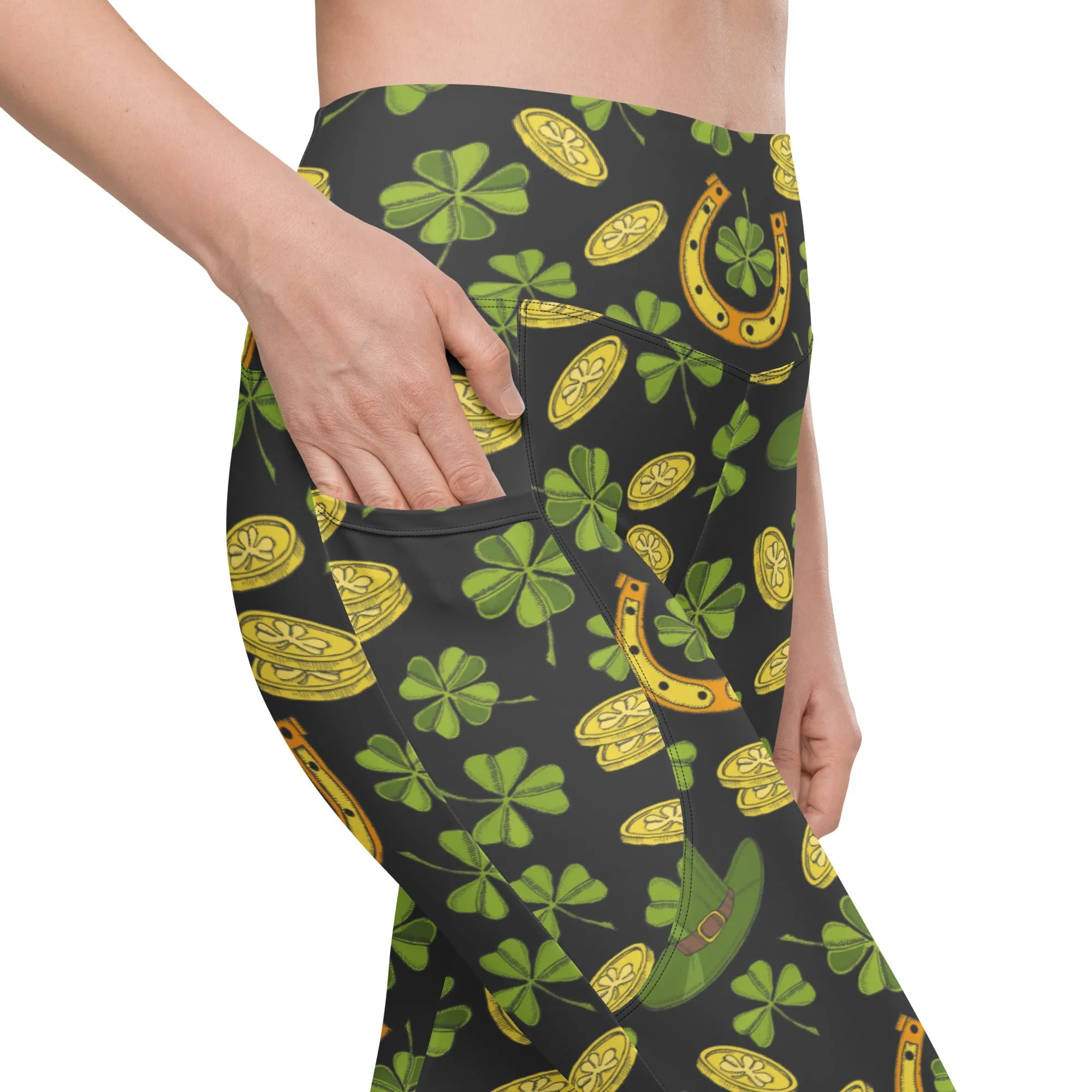 Happy St. Patrick Leggings With Pockets