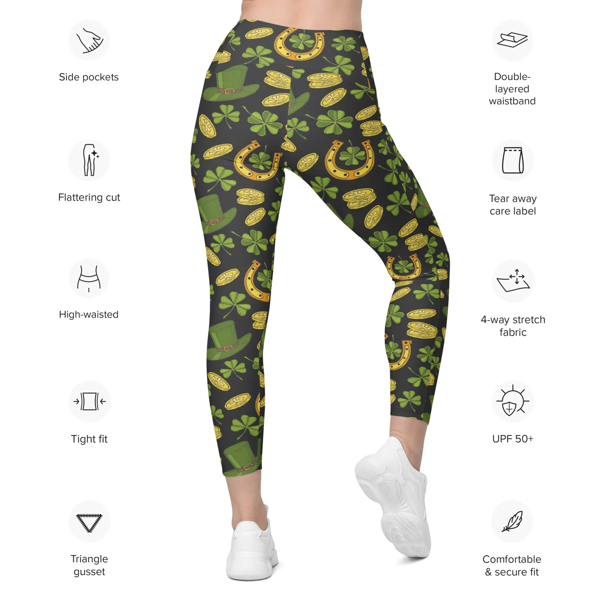 Happy St. Patrick Leggings With Pockets