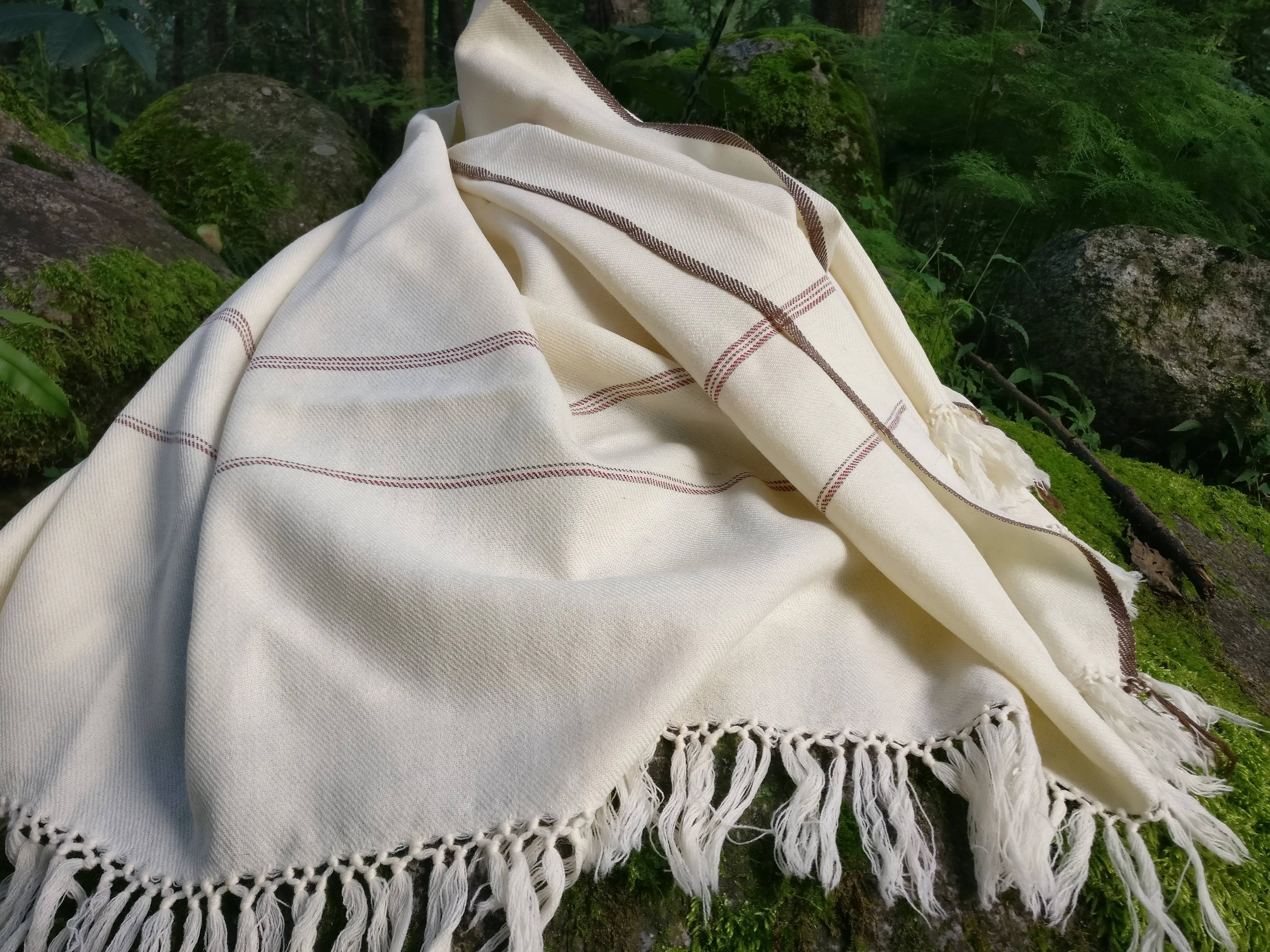 Ivory white wool scarf