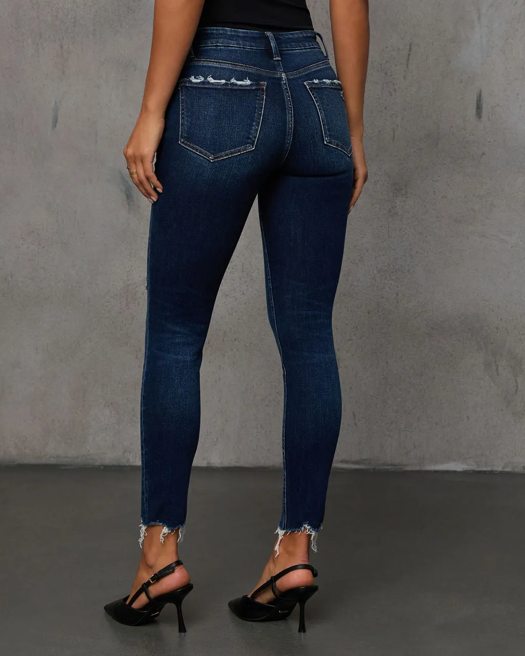 Jaylen Mid Rise Distressed Skinny Jeans