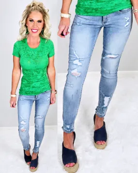 Kendra Distressed Skinny Jeans