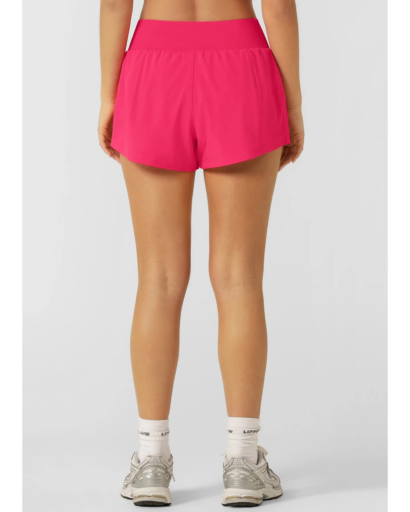 Lorna Jane Stretch and Stride Pocket Run Short - Neon Raspberry