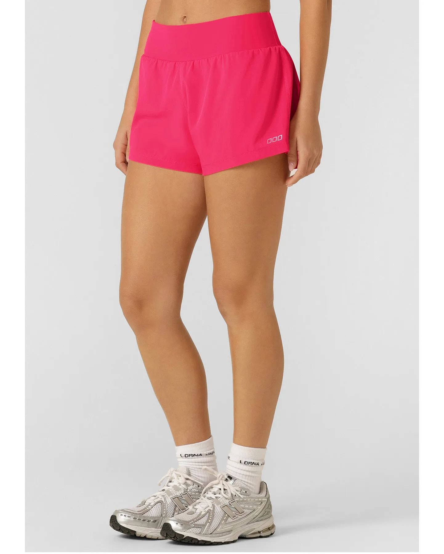 Lorna Jane Stretch and Stride Pocket Run Short - Neon Raspberry