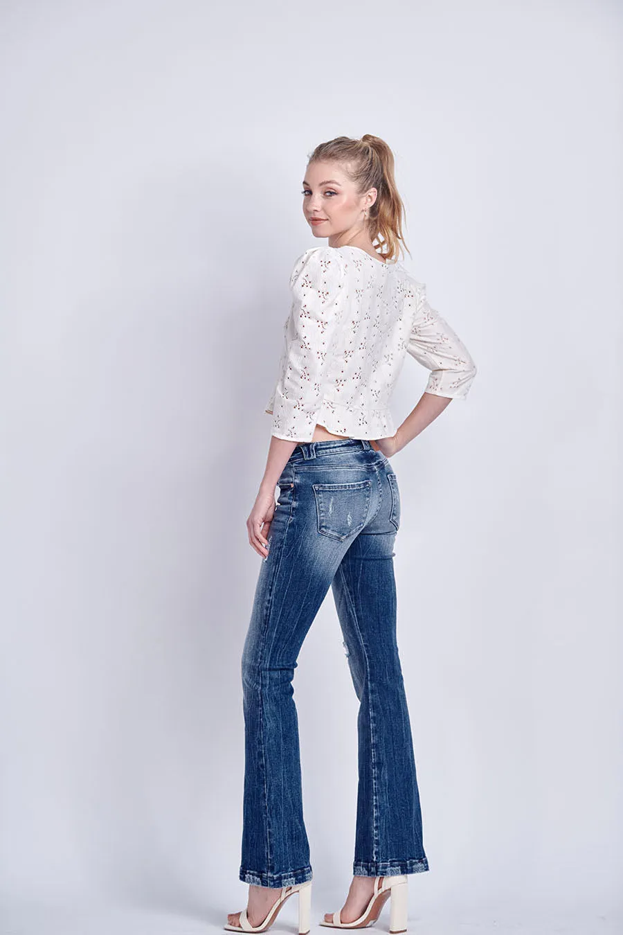 Low Rise Stretch Bootcut Jeans