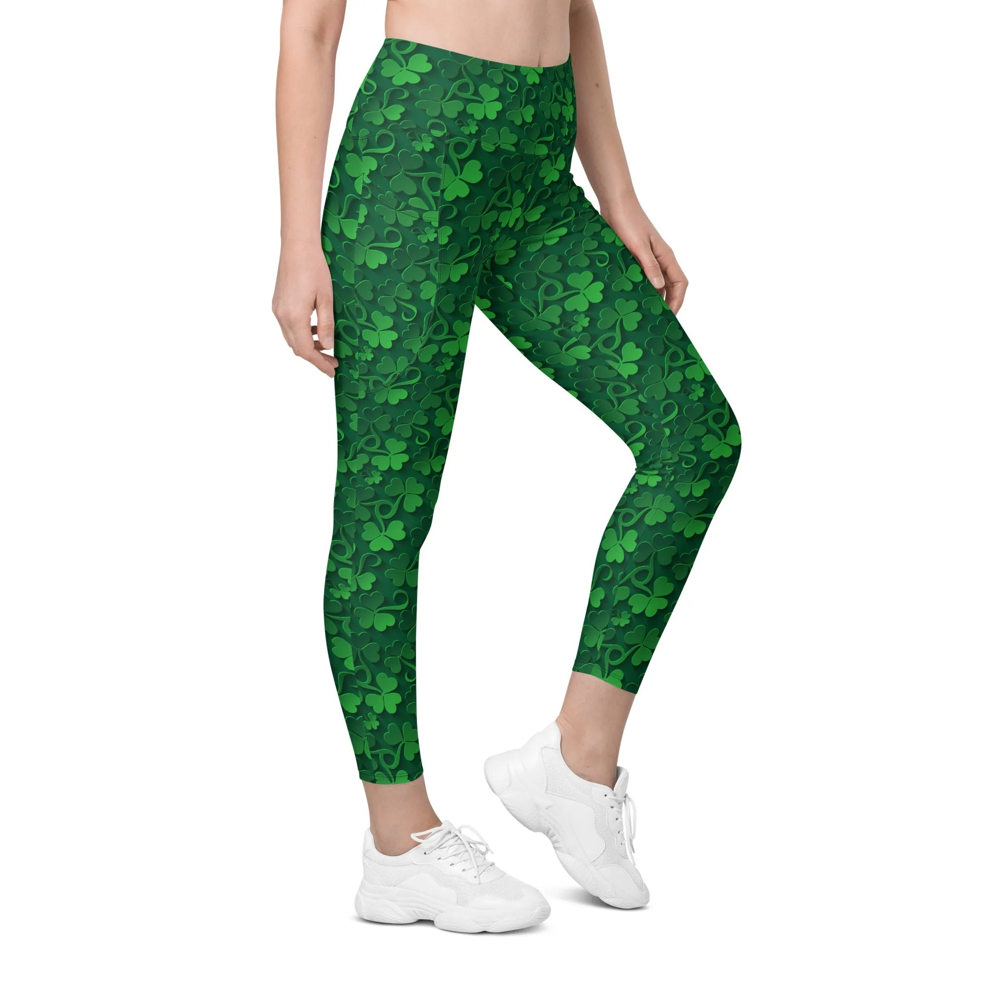 Lucky Shamrock Leggings With Pockets