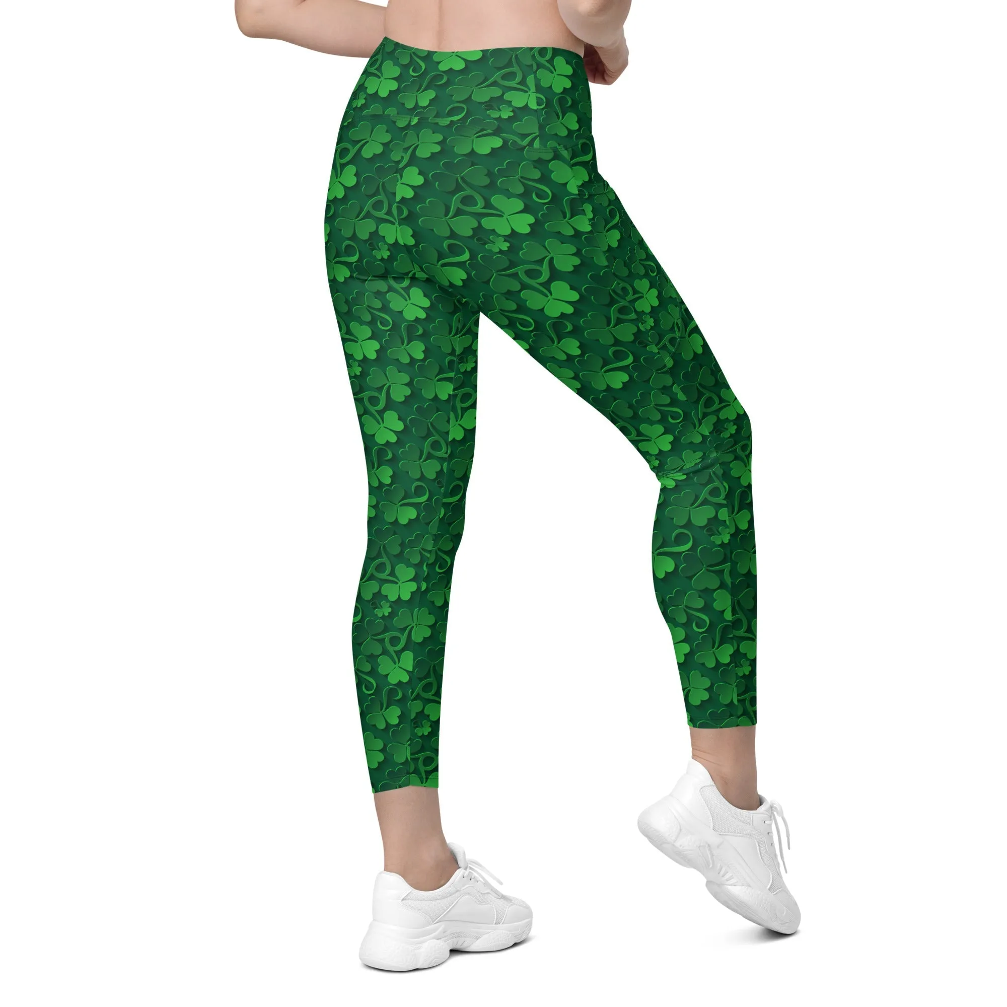 Lucky Shamrock Leggings With Pockets