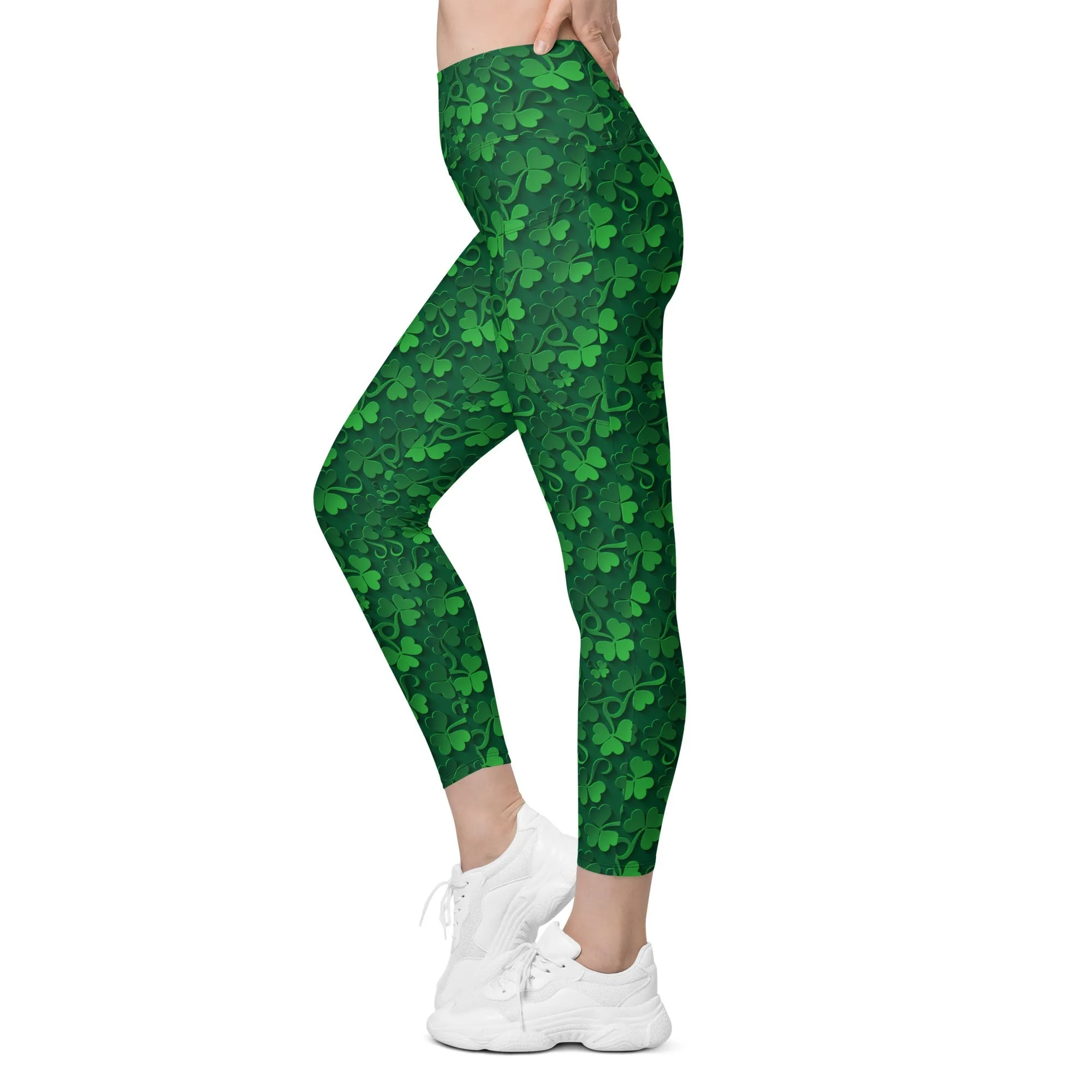 Lucky Shamrock Leggings With Pockets