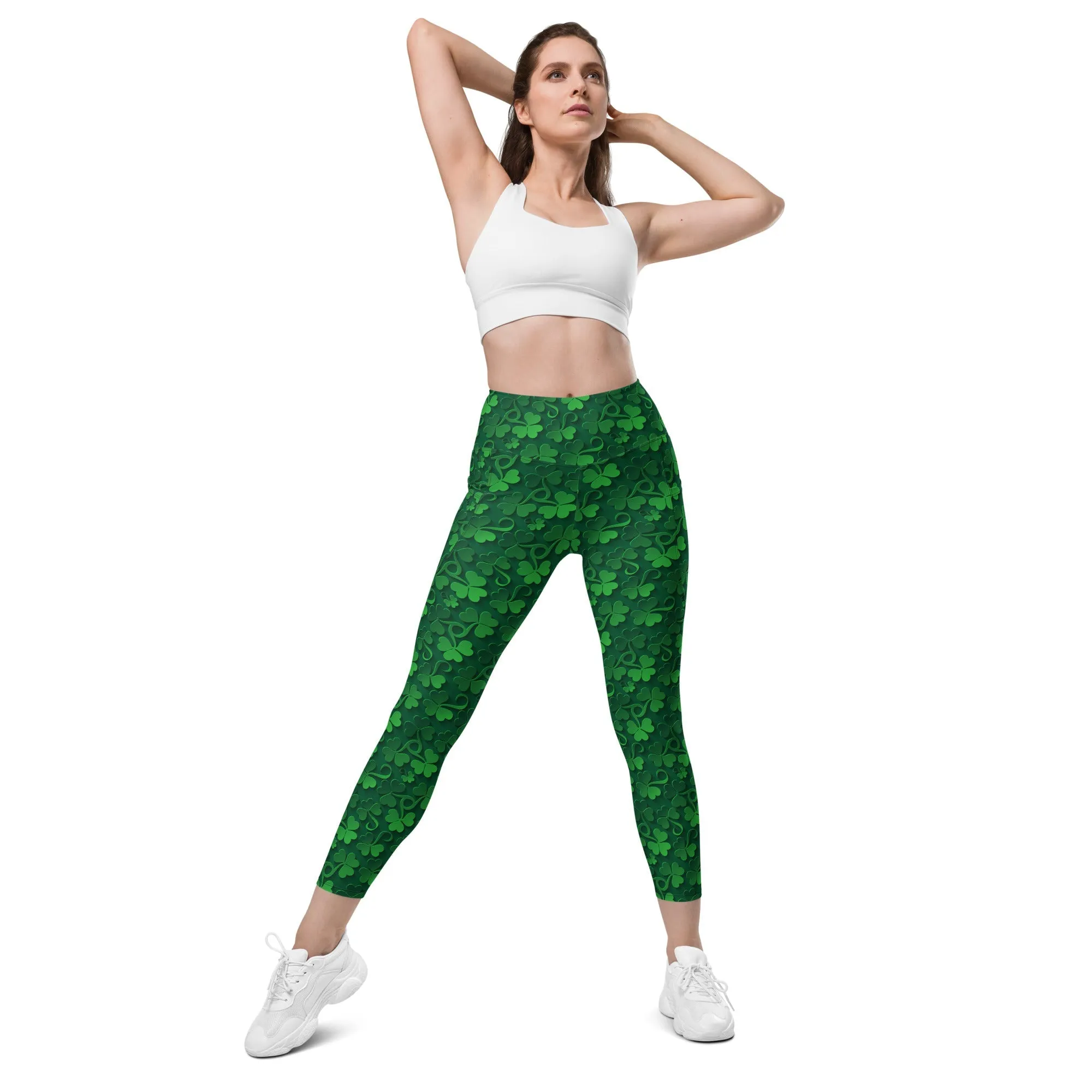 Lucky Shamrock Leggings With Pockets