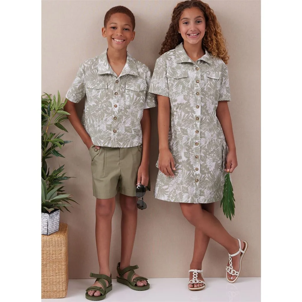 McCall's Pattern M8462 Girls' and Boys' Shirt, Pants, Shorts and Girls' Dress