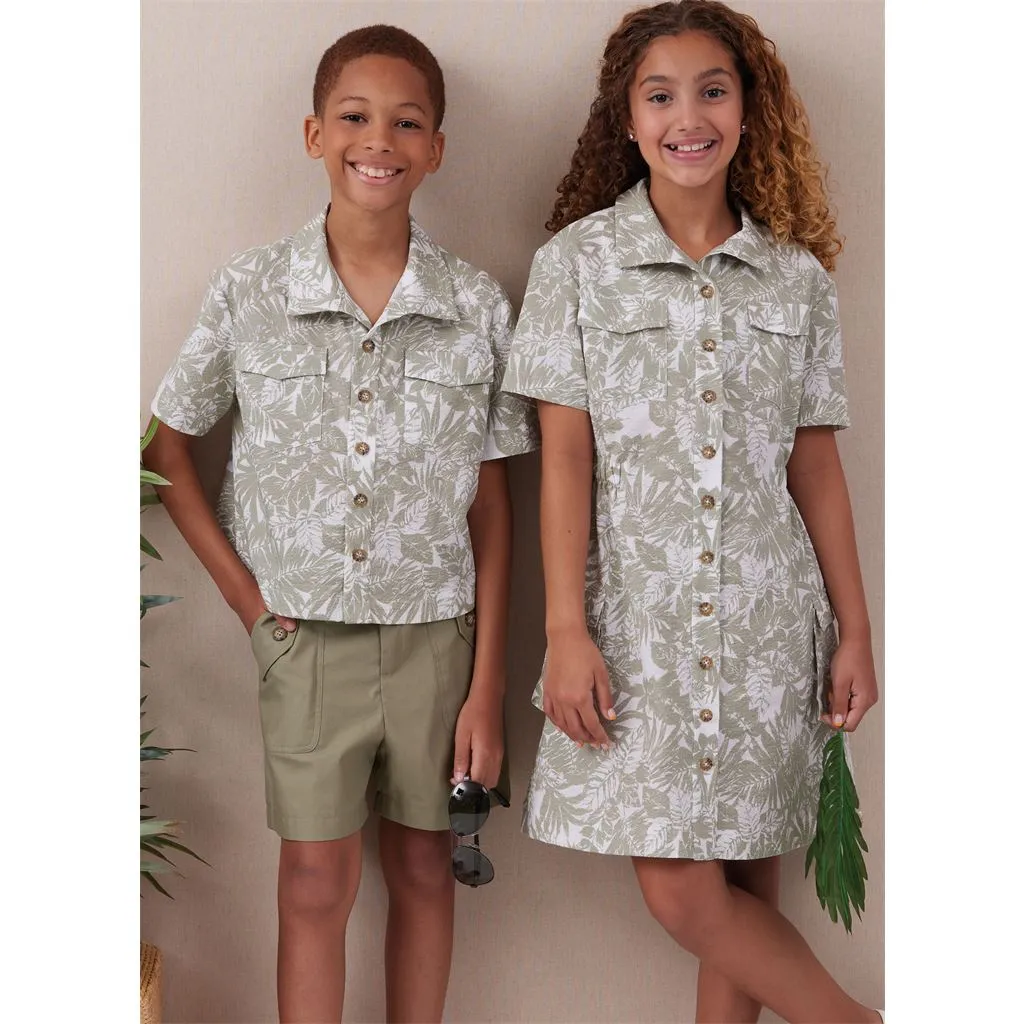 McCall's Pattern M8462 Girls' and Boys' Shirt, Pants, Shorts and Girls' Dress