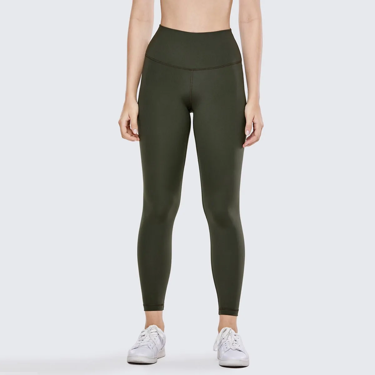 Micro-massage Compression Thick High Waisted Green Workout Leggings