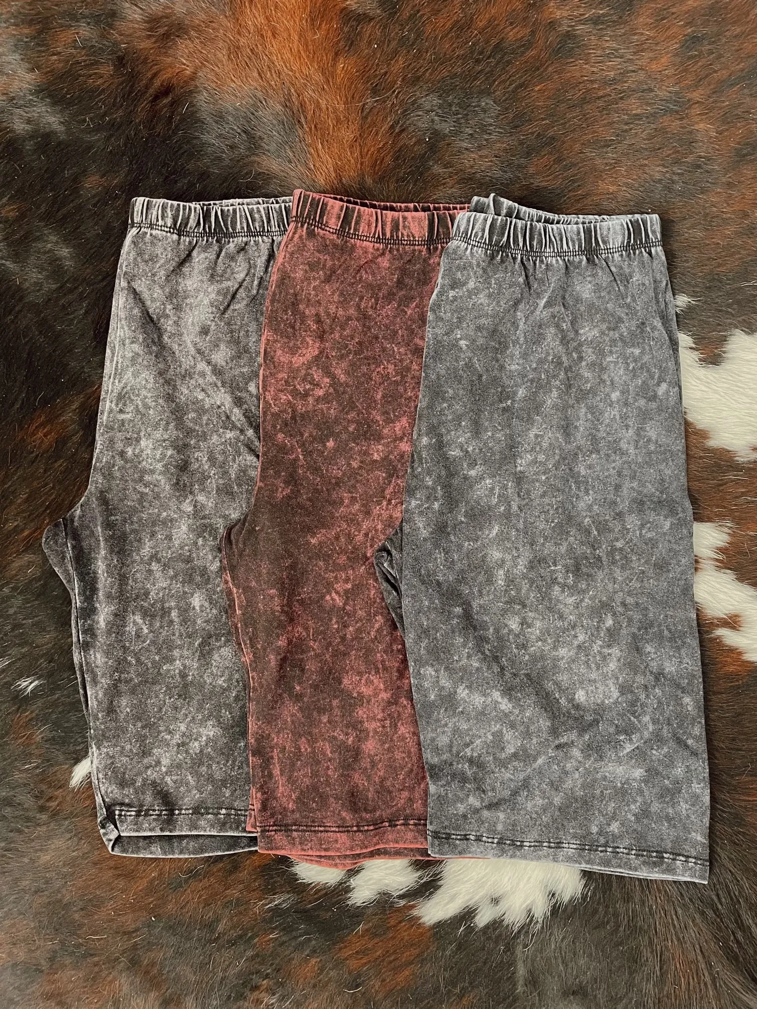 Mineral Washed Biker Shorts