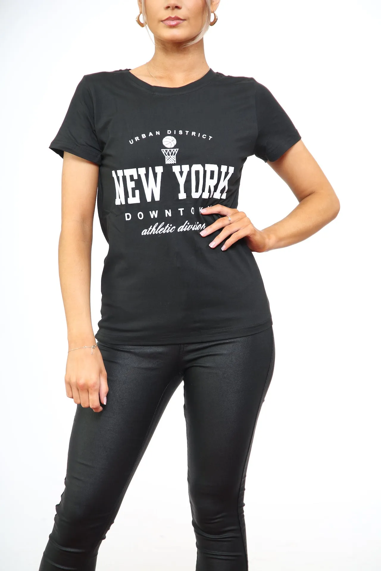 'NEW YORK ' SLOGAN  PRINT T-SHIRT