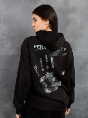 Personality Women Drop Shoulder Premium Terry Hoodie