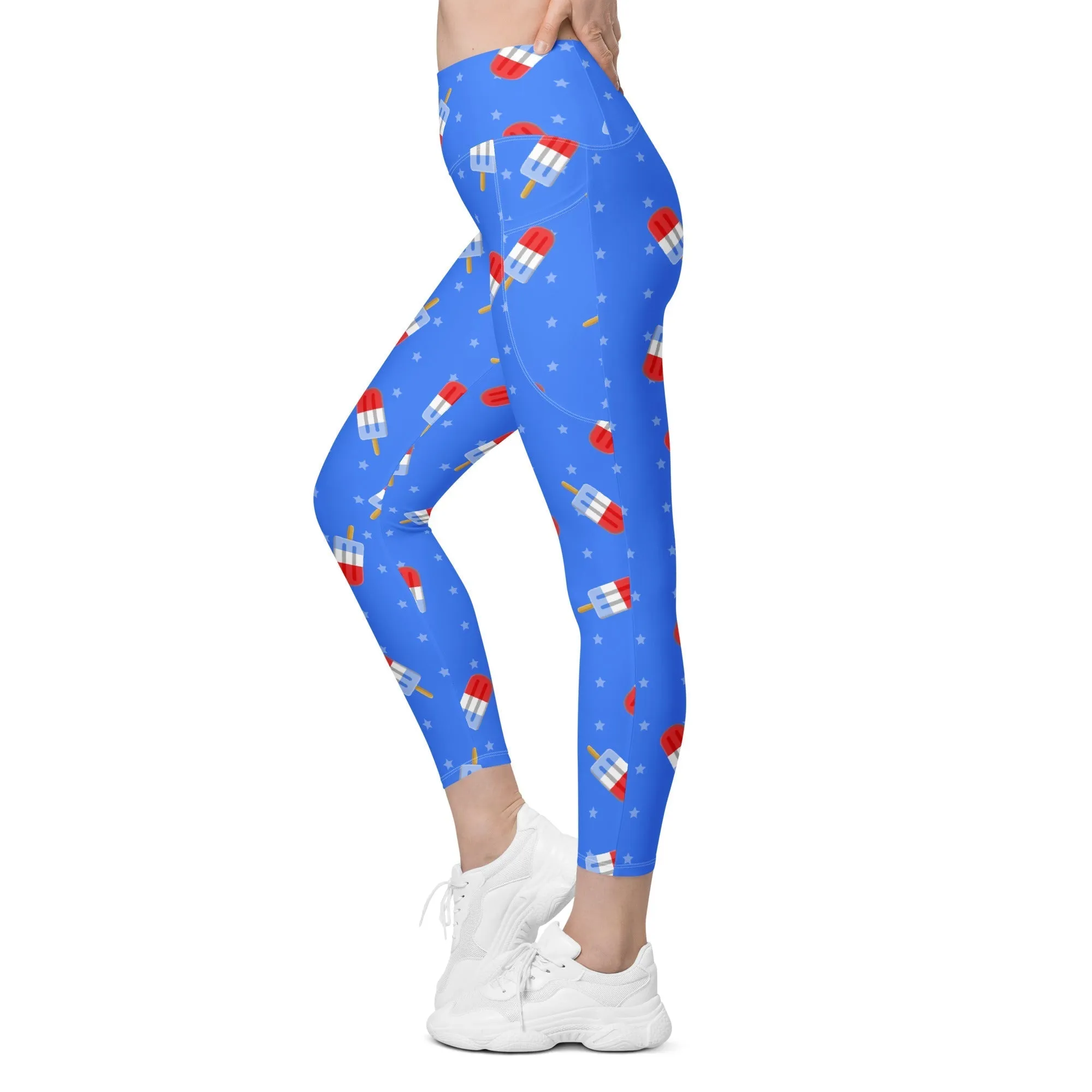 Popsicle Pattern Leggings With Pockets