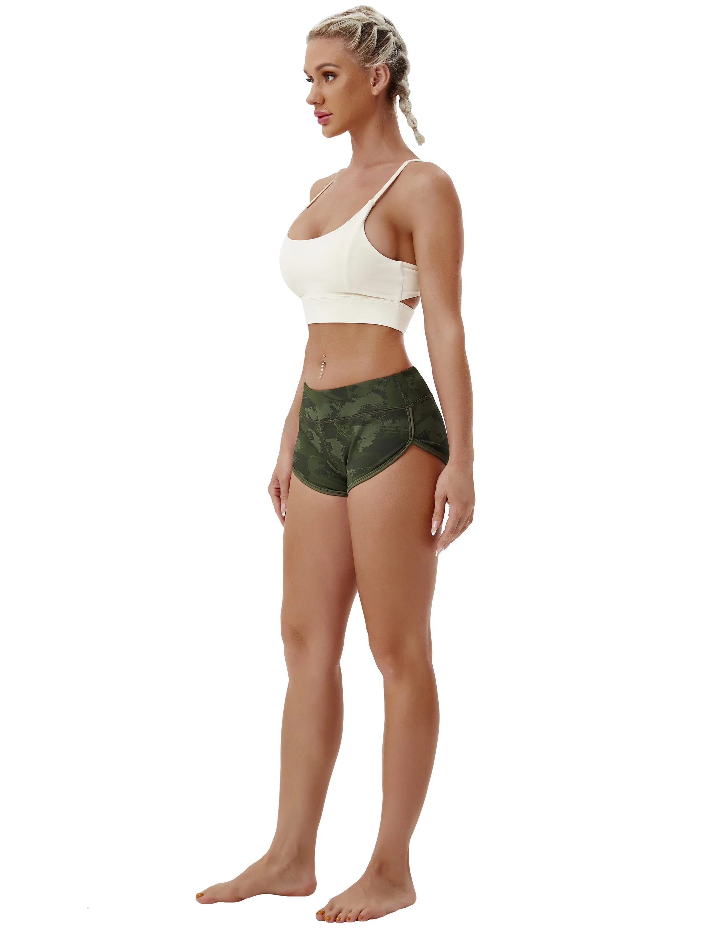 Printed Booty Running Shorts green brushcamo_Running