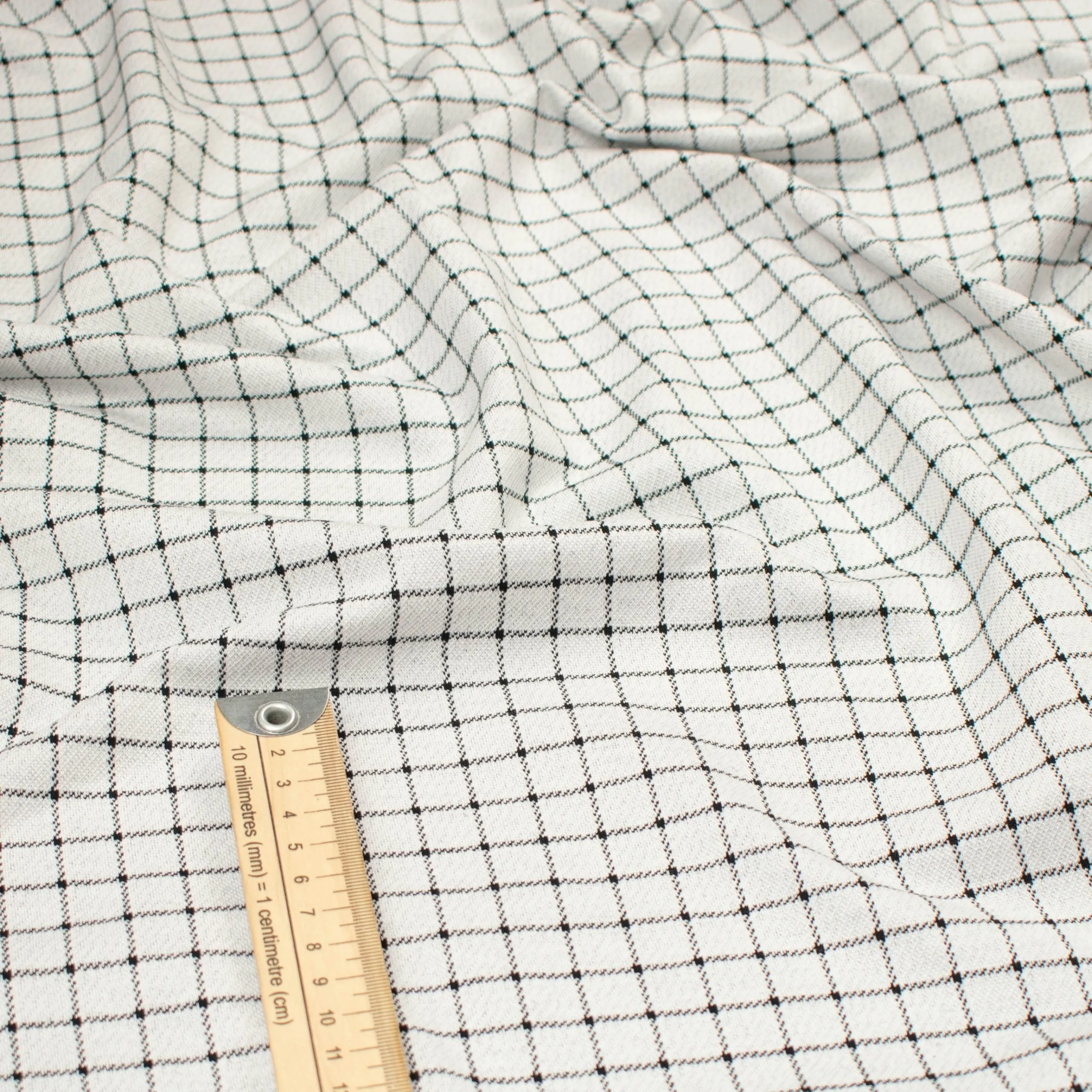 Printed Knits Design-117 White & Black Checks