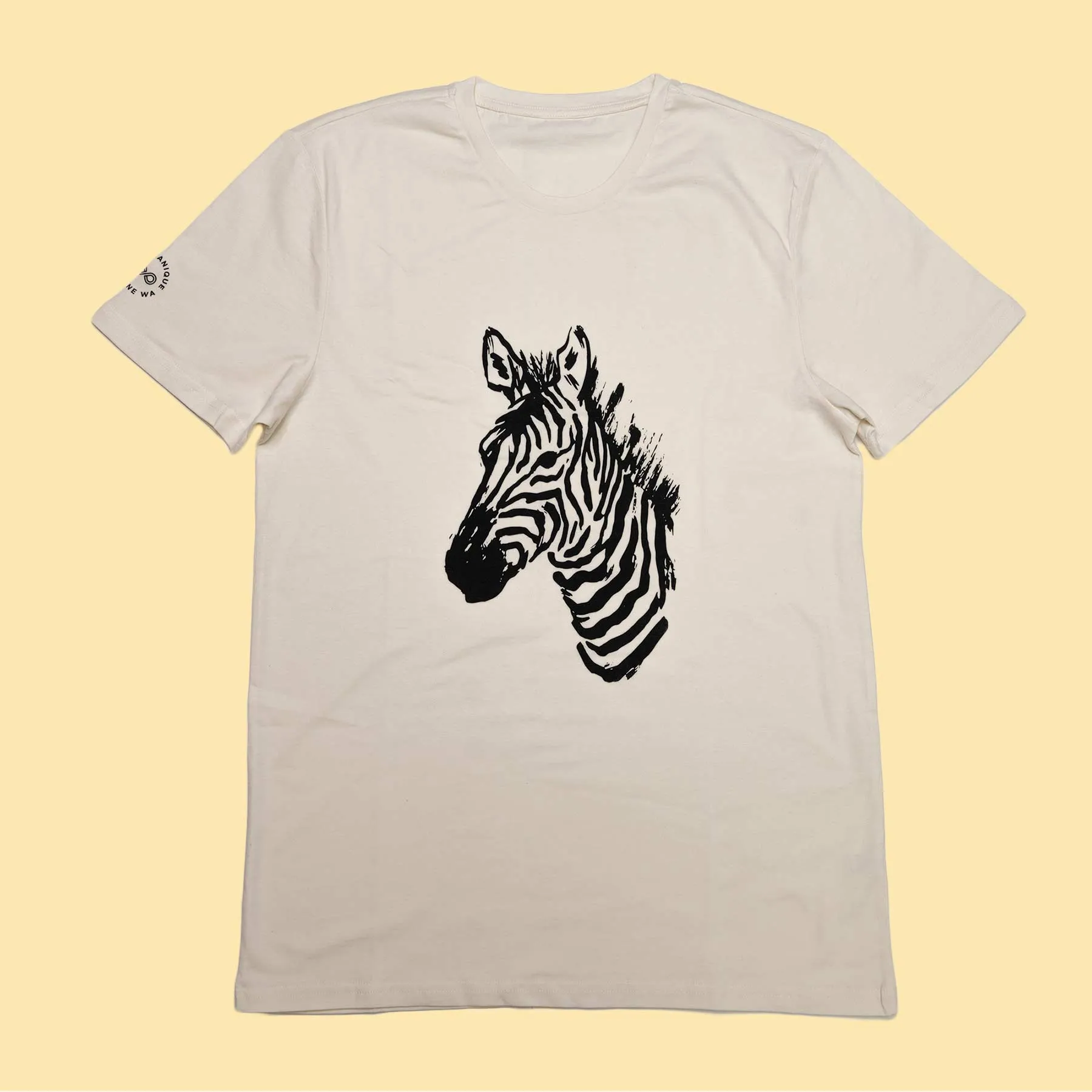 PUREVALLEY 100% Organic Prima Cotton Printed T-Shirt - Zebra (Unisex)