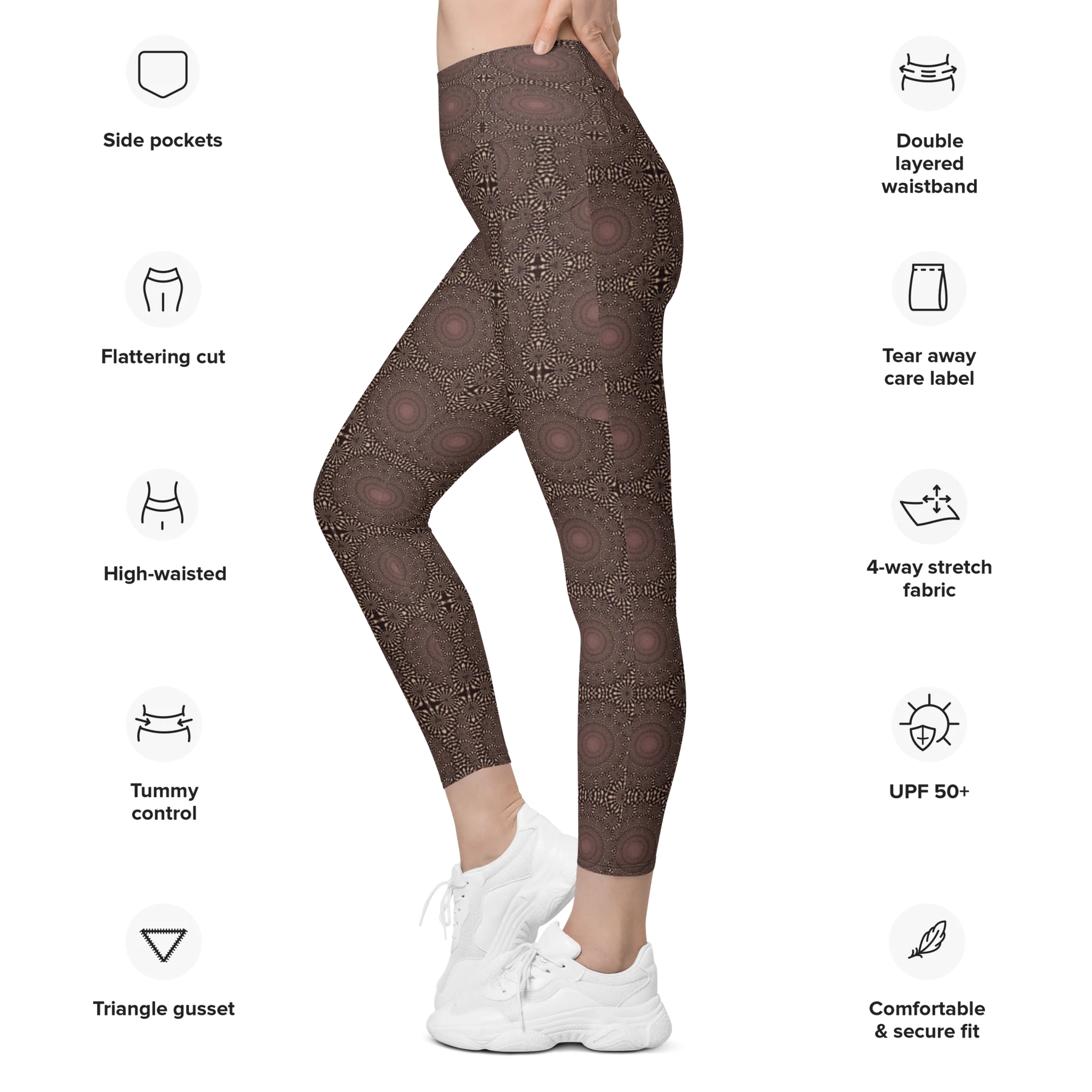 Recursia Desert Dream Leggings With Pockets In Pink