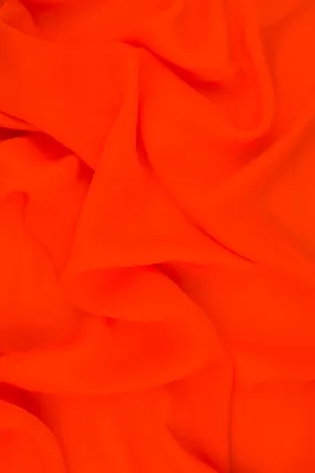 Red Orange Silk Double Georgette Fabric